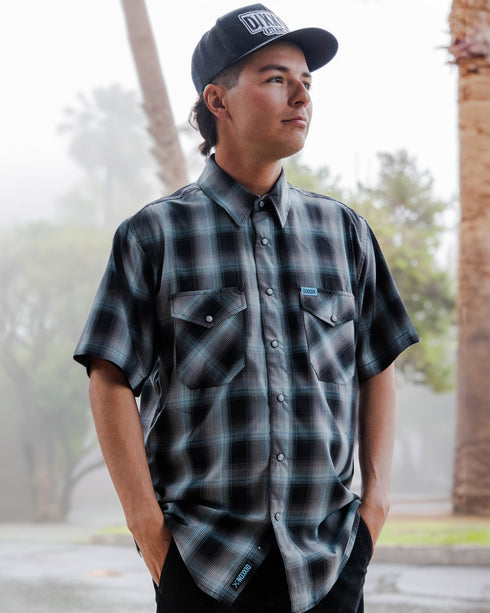 MORNING FOG BAMBOO SHORT SLEEVE BUTTON UP - MENS